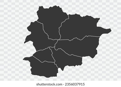 Andorra Map Shadow Color on White Background quality files Png