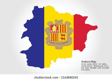 Ramas de mapa de Andorra. Color de la ilustración del vector en el fondo blanco
