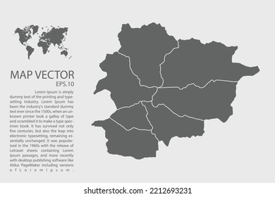 Andorra map vector, Abstract design vector illustration Eps 10. High Detailed on white background.