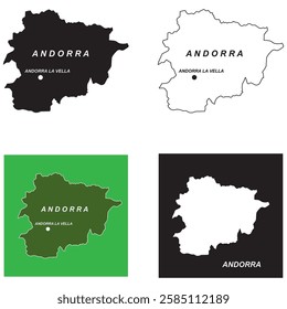 Andorra map vector illustration design template