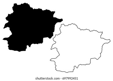 Andorra map vector illustration, scribble sketch Andorra