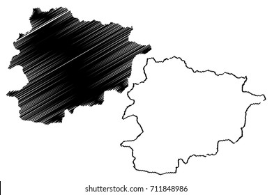 Andorra map vector illustration, scribble sketch Andorra