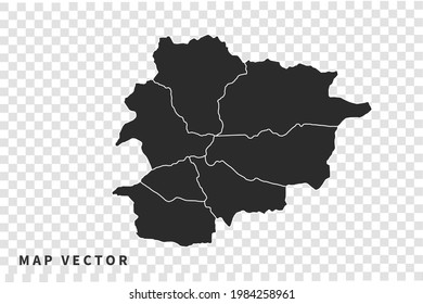 Andorra map vector, isolated on transparent background