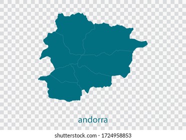 andorra map vector, isolated teal color on transparent background
