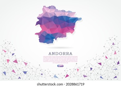 Andorra map - World Map International vector template with polygon pink color gradient isolated on white background for education, website, banner, infographic - Vector illustration eps 10