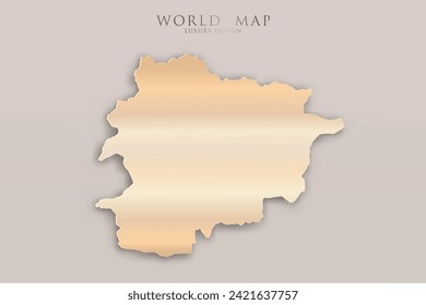 Andorra Map - World map International vector template with 3D, gold luxury design including shadow on bright background for design, education, website, infographic - Vector illustration eps 10