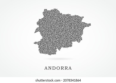 Andorra Map - World map vector template with Black grid on white background  for education, infographic, design, website, banner - Vector illustration eps 10