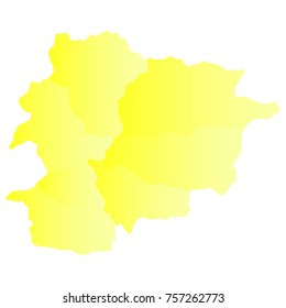 andorra map - yellow geometric rumpled triangular style gradient graphic background . Vector illustration eps 10.