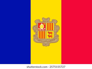 Andorra national flag. Flag of Andorra