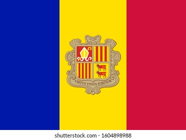 Andorra. National flag. Icon. Symbol. Vector illustration on white background.