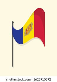 Andorra national flag simple vector design 