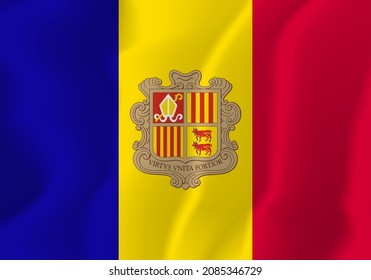 Andorra national flag soft waving background illustration