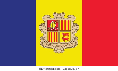 Andorra national flag in vector format.
