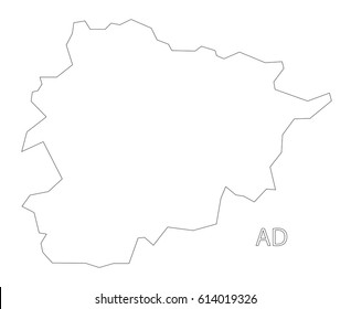 Andorra outline silhouette map illustration