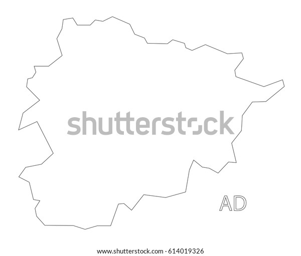 Andorra Outline Silhouette Map Illustration Stock Vector Royalty Free