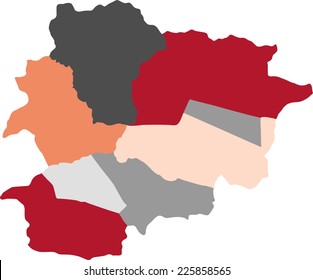 Andorra political map with pastel colors.