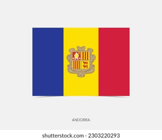 Andorra Rectangle flag icon with shadow.