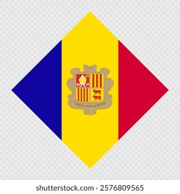 Andorra rhombus flag. Vector illustration.