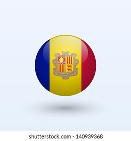 Andorra round flag. Vector illustration.