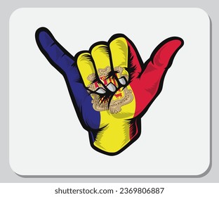 Andorra Shaka Hand Good Vibes Flag