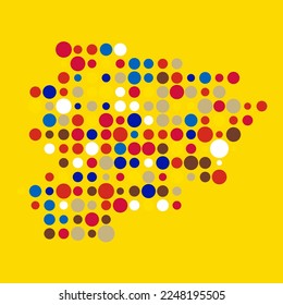 Andorra Silhouette Pixelated pattern map illustration