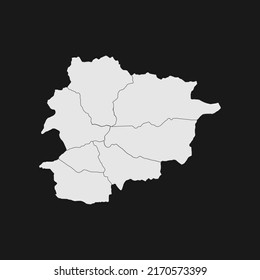 andorra soft white map with black detail and background
