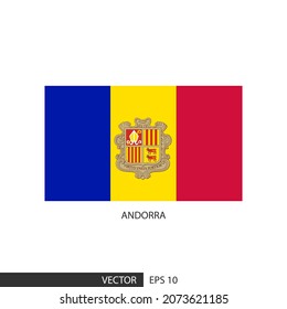 El marcador cuadrado de Andorra sobre fondo blanco y especificar es el vector eps10.