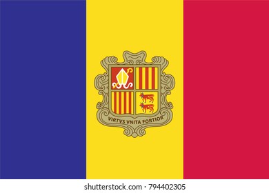 Andorra state flag. Vector illustration.