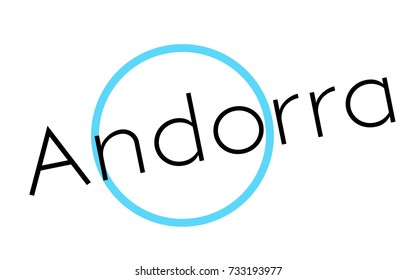 ANDORRA sticker. Authentic design graphic stamp. Original series.