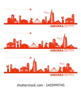 Andorra travel destination grand vector illustration.