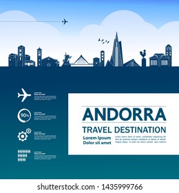 Andorra travel destination grand vector illustration.