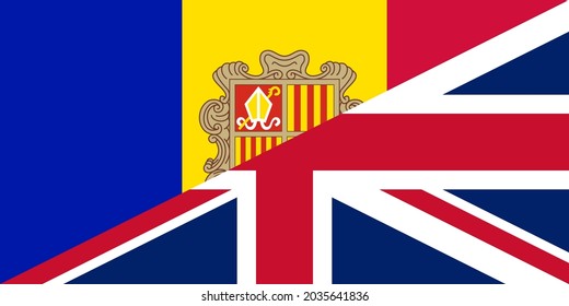 andorra y banderas del reino unido. proporción 1:2
