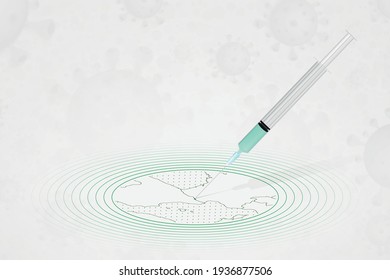 Andorra vaccination concept, vaccine injection in map of Andorra. Vaccine and vaccination against coronavirus, COVID-19. Vector template about Healthcare.