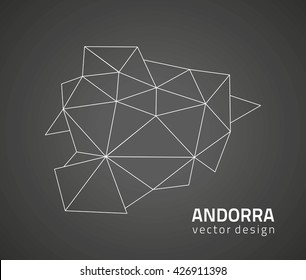 Andorra  vector contour  black map