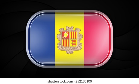 Andorra. Vector Flag Button Series. Rectangular Shape This image is a vector illustration and can be scaled to any size without loss of resolution. This image will download as a EPS file.