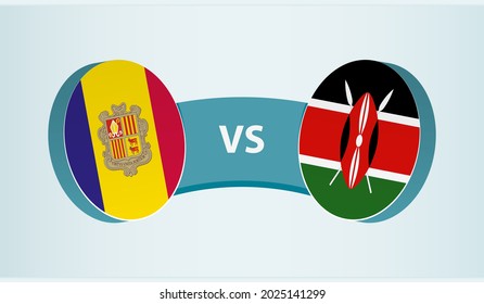 Andorra versus Kenya, team sports competition concept. Round flag of countries.