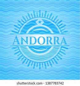 Andorra water wave representation badge background. Vector Illustration. Detailed.