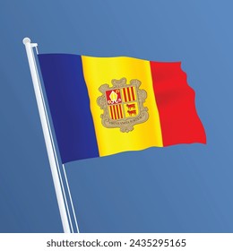 Andorra Waving Flag Design and Andorra Flag Design