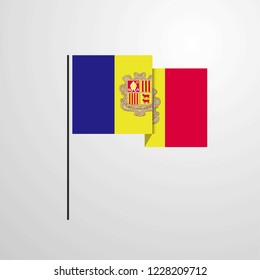 Andorra waving Flag design vector