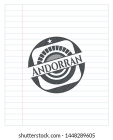Andorran draw with pencil effect. Vector Illustration. Detailed.