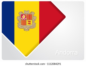 Andorran flag design background layout. Vector illustration.