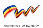 Andorran flag wavy abstract background. Vector illustration.
