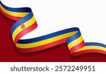 Andorran flag wavy abstract background. Vector illustration.