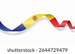 Andorran flag wavy abstract background layout. Vector illustration.