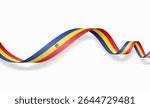 Andorran flag wavy abstract background layout. Vector illustration.