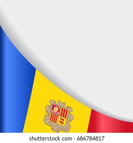 Andorran flag wavy abstract background. Vector illustration.