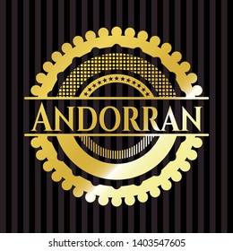 Andorran gold emblem or badge. Vector Illustration. Detailed.