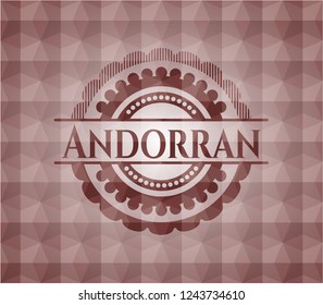 Andorran red seamless polygonal badge.