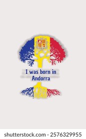 Andorran roots and symbolism: a tree with the Andorran flag, embodying national pride and love for nature