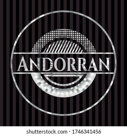 Andorran silver badge or emblem. Vector Illustration. Mosaic. 